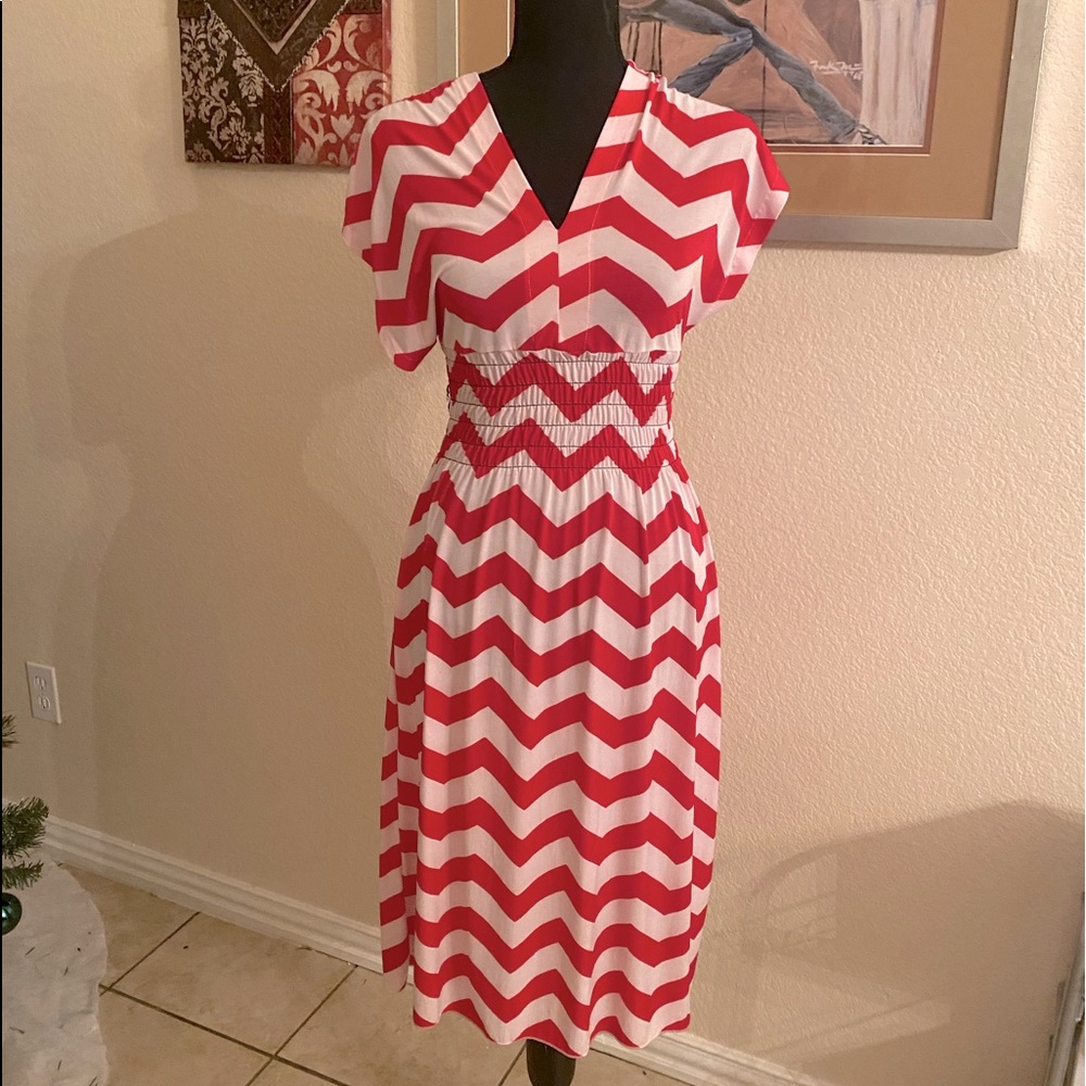 Red and white midi